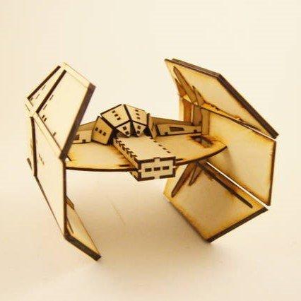 Макет Чертёж для лазерной резки Дарта Вейдера наTIE Advanced 3 мм файл DXF — изображение 1