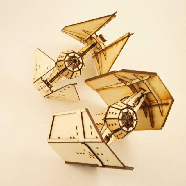 Макет Чертёж для лазерной резки Дарта Вейдера наTIE Advanced 3 мм файл DXF — изображение 2