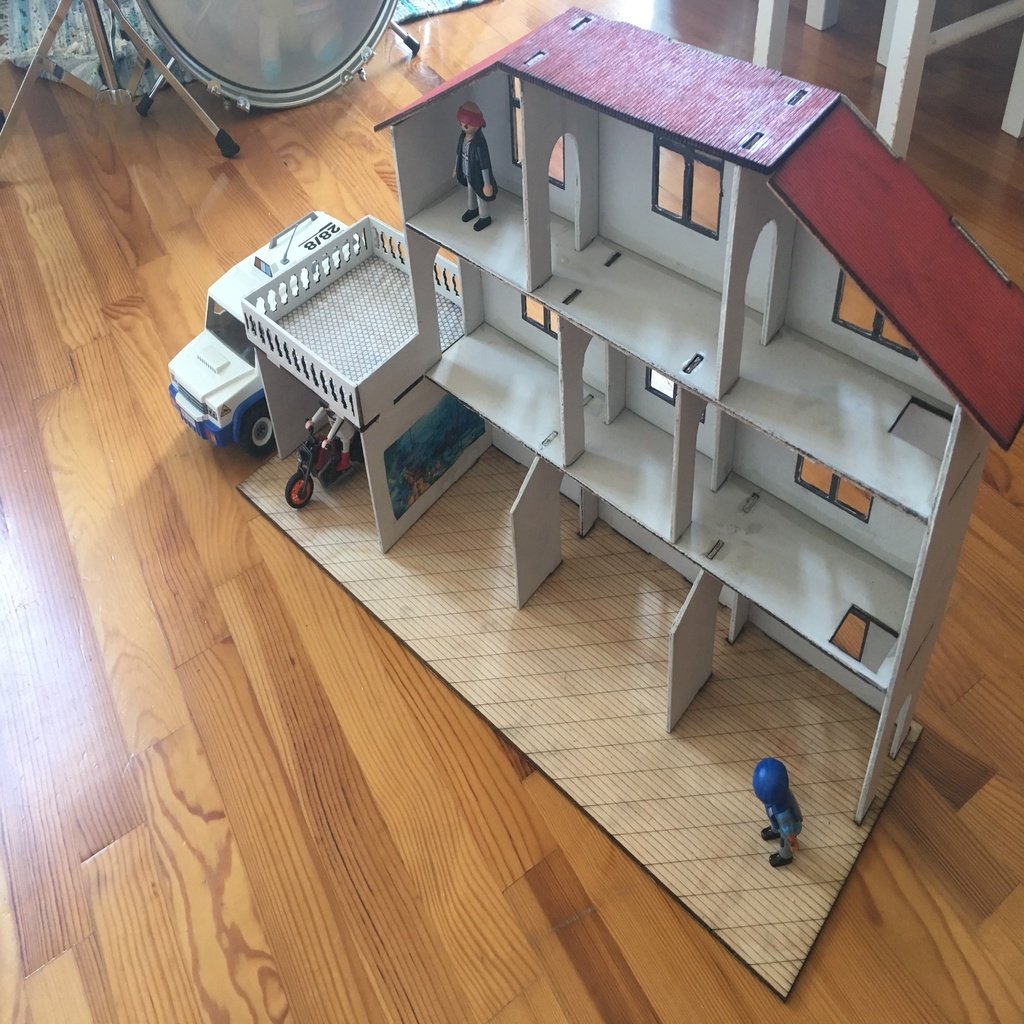 Макет Чертёж для лазерной резки игрушечного домика Playmobil формат dxf