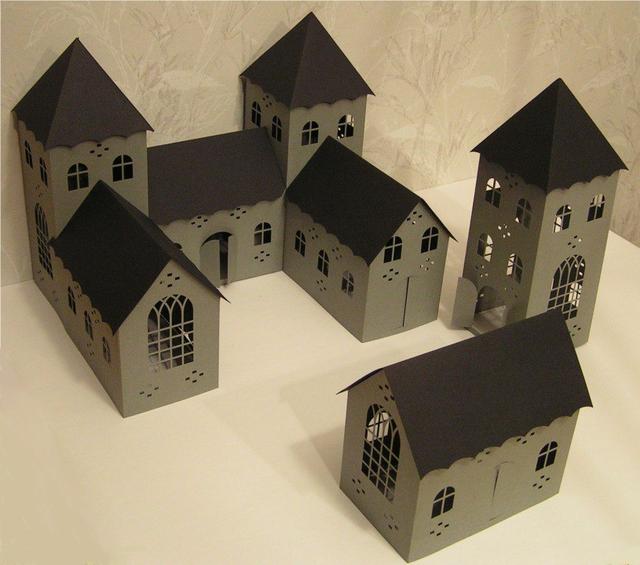 Макет Чертёж для лазерной резки модель бумажного замка в 3D