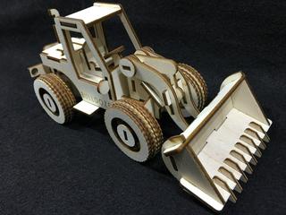 Интересный макет Чертёж для лазерной резки 3D-модели трактора-бульдозера формат dxf
