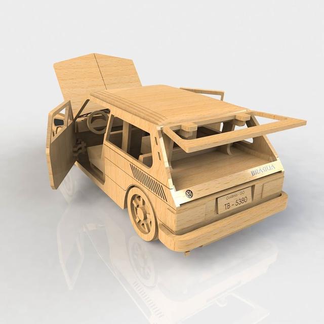 Макет Чертёж для лазерной резки Volkswagen Brasilia формат dxf — изображение 1