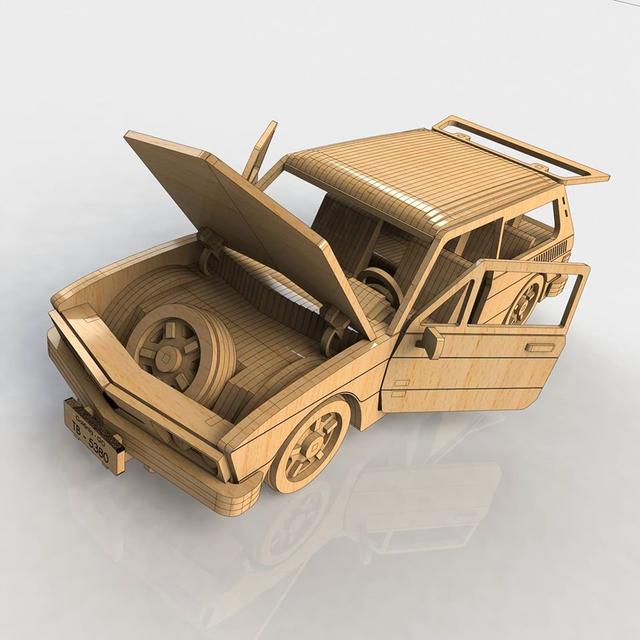 Макет Чертёж для лазерной резки Volkswagen Brasilia формат dxf — изображение 3
