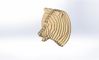 Интересный макет Чертёж для сборки 3D-пазла в виде медведя для лазерной резки