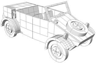 Интересный макет Чертёж Kubelwagen для лазерной резки на станке с ЧПУ