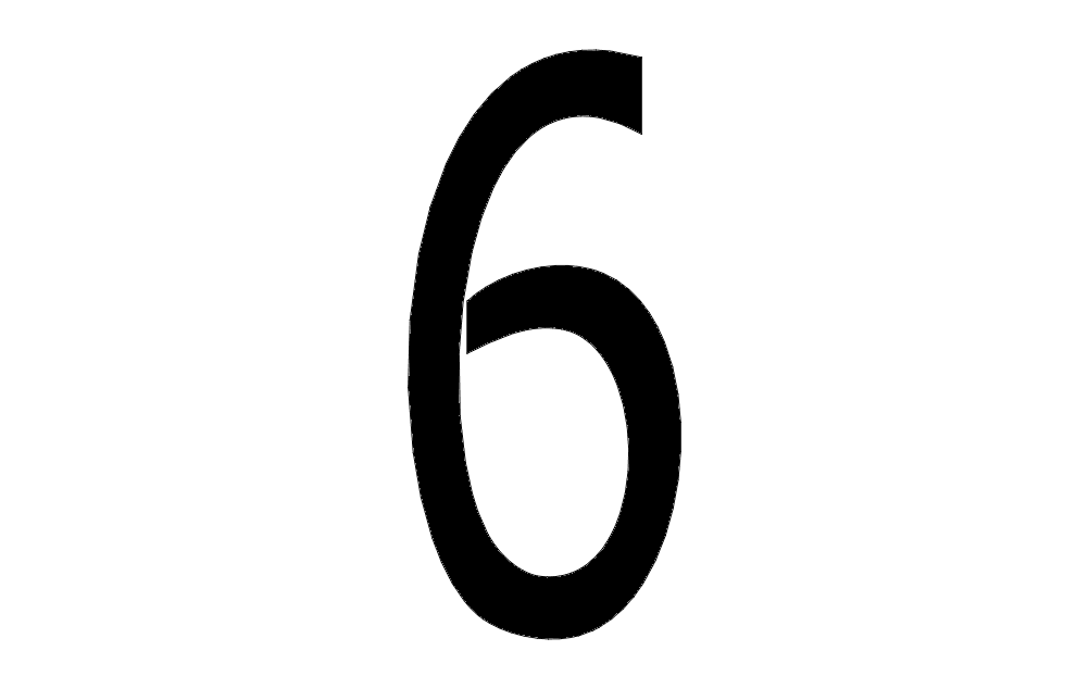 Макет Чертёж Number 6 для лазерной резки DXF файл