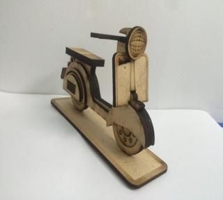Интересный макет Шаблон 3D-пазла для скутера Vespa макет для лазерной резки