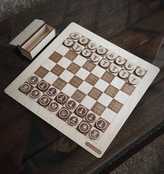 Интересный макет Шахматная доска и фигуры из дерева для лазерной резки макет