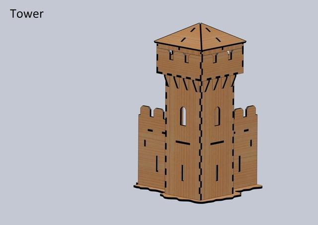 Макет макет детского игрушечного замка под атакой для лазерной резки — изображение 1