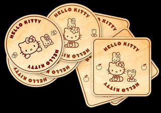 Интересный макет подставки с держателем в виде Hello Kitty для лазерной резки