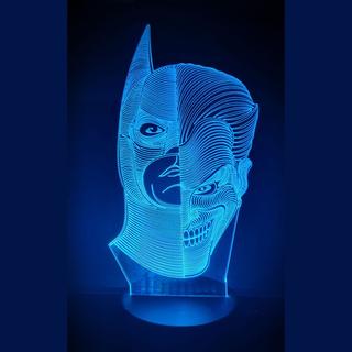 Интересный макет 3D ночник в виде Бэтмена и Джокера для лазерной резки