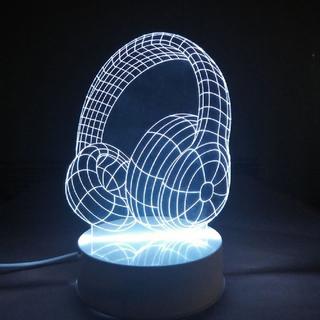 Интересный макет 3D светодиодный ночник в виде наушников макет для лазерной резки