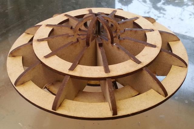 Макет 3D-головоломка Летающая тарелка для лазерной резки