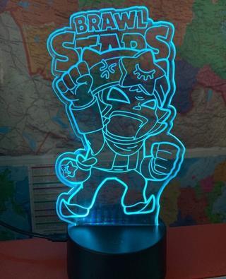 Интересный макет 3D-иллюзия ночника по мотивам Brawl Stars для лазерной резки