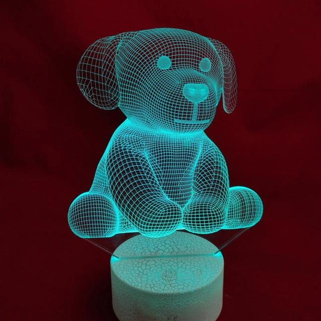 Макет 3D-лампа в виде щенка собаки для лазерной резки
