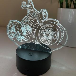 Интересный макет 3D-макет иллюзионной лампы в виде мотоцикла для лазерной резки