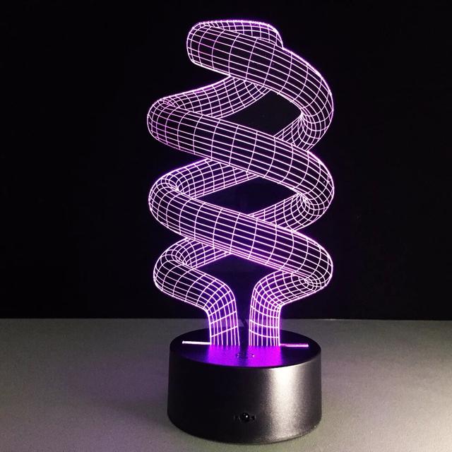 Макет 3D-макет лампы со спиральной формой для лазерной резки — изображение 1