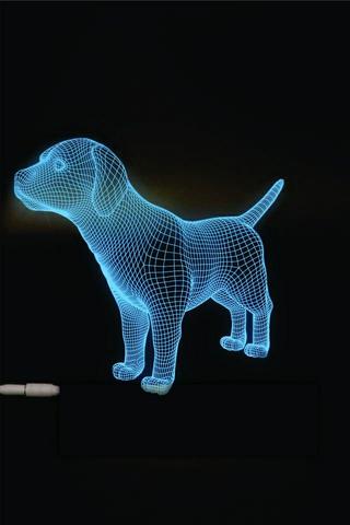 Интересный макет 3D-макет ночника в виде собаки для лазерной резки