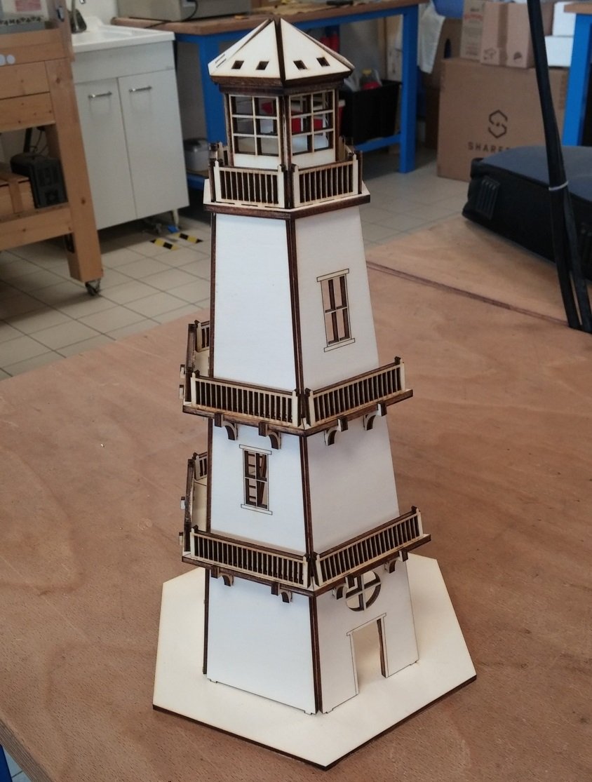 Макет 3D-модель игрушечного маяка для лазерной резки МДФ файл DXF