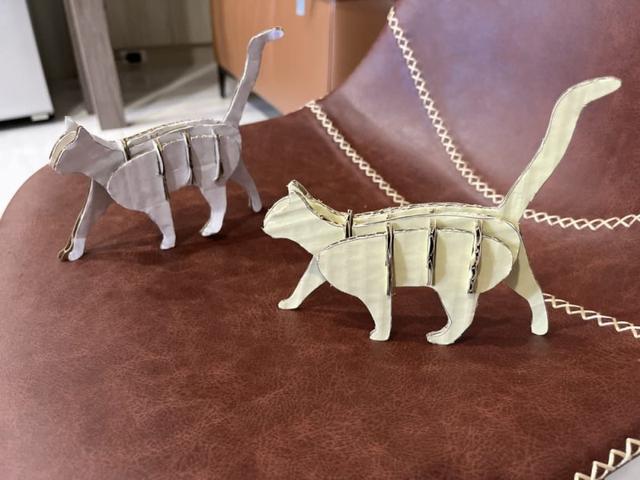Макет 3D-модель кота для лазерной резки из картона файл DXF