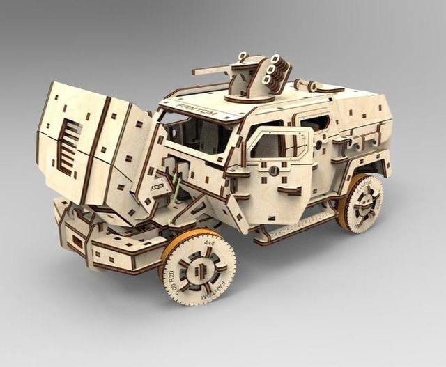 Макет 3D-пазл Бронированный автомобиль для лазерной резки 3 мм