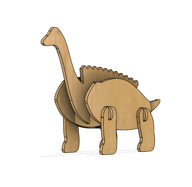 Макет 3D-пазл в виде динозавра макет для лазерной резки SVG-файл