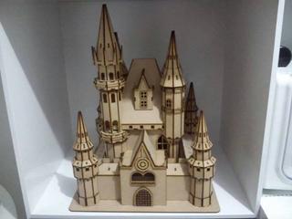 Интересный макет 3D-пазл в виде замка Диснея макет для лазерной резки формат dxf
