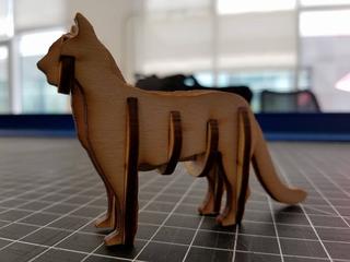 Интересный макет 3D-пазл в виде кота для лазерной резки