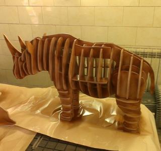 Интересный макет 3D-пазл в виде носорога макет для лазерной резки