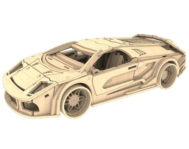 Макет 3D-пазл в виде Lamborghini для лазерной резки