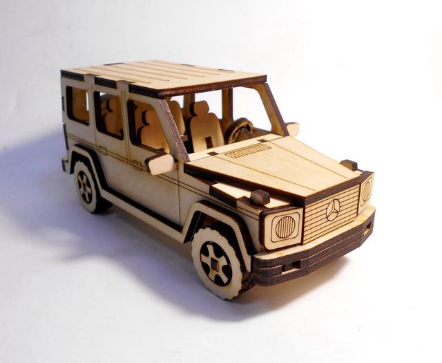 Макет 3D-пазл в виде Mercedes-Benz G-Class для лазерной резки вариант 1