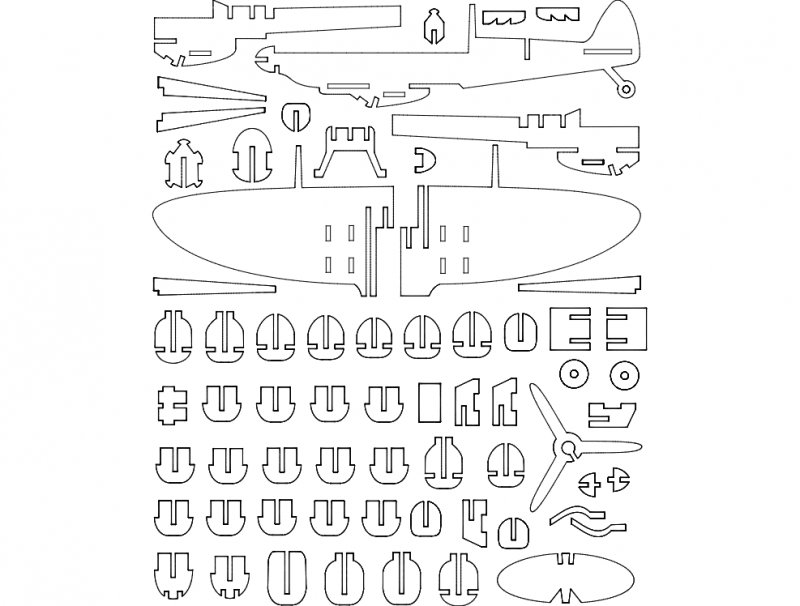 Макет P301 spiritfire p301 spitfire макет для станка dxf файл